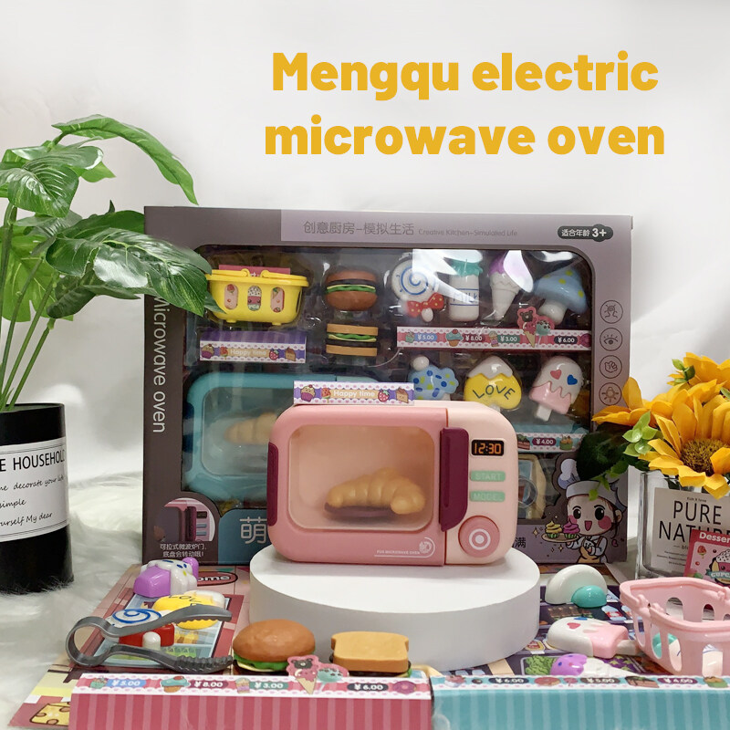 Kids Toys Electric Simulation Microwave Oven Toy Oven Play House Baby Cooking Kitchen Set Training Gift For Boys Girls Best Toys